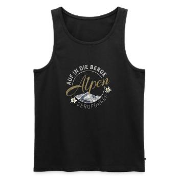 Alpen auf in die Berge für Bergführer Geschenk - Männer Premium Bio Tank Top - Schwarz - Vorne - AI Model Male 178 light (178cm)