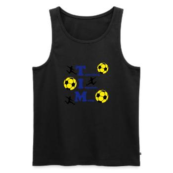 Tim - Männer Premium Bio Tank Top - Schwarz - Vorne - AI Model Male 178 light (178cm)