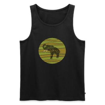 Edelfant Elefant im typisch afrikanischen Look. - Männer Premium Bio Tank Top - Schwarz - Vorne - Michal (187cm)