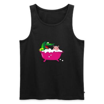 hippo bathtub crocodile kids kids gift - Men's Premium Organic Tank Top - black - Front - Michal (187cm)