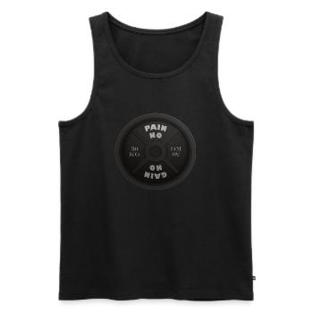 Design No Pain No Gain - Männer Premium Bio Tank Top - Schwarz - Vorne - AI Model Male 178 light (178cm)