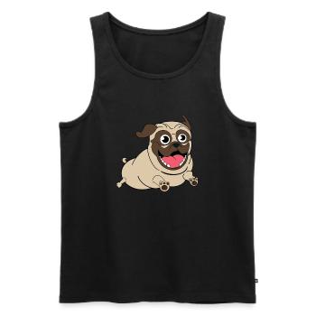 Nacho the Pug - Men's Premium Organic Tank Top - black - Front - Michal (187cm)