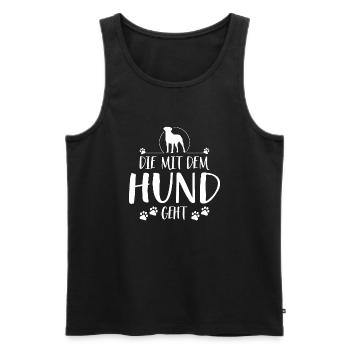 Die mit dem Hund geht Hundespruch Hunde - Männer Premium Bio Tank Top - Schwarz - Vorne - Michal (187cm)