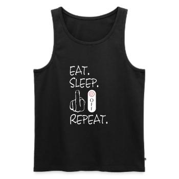 Fuck Off, fuck off, fuck you, fck u - Männer Premium Bio Tank Top - Schwarz - Vorne - Michal (187cm)