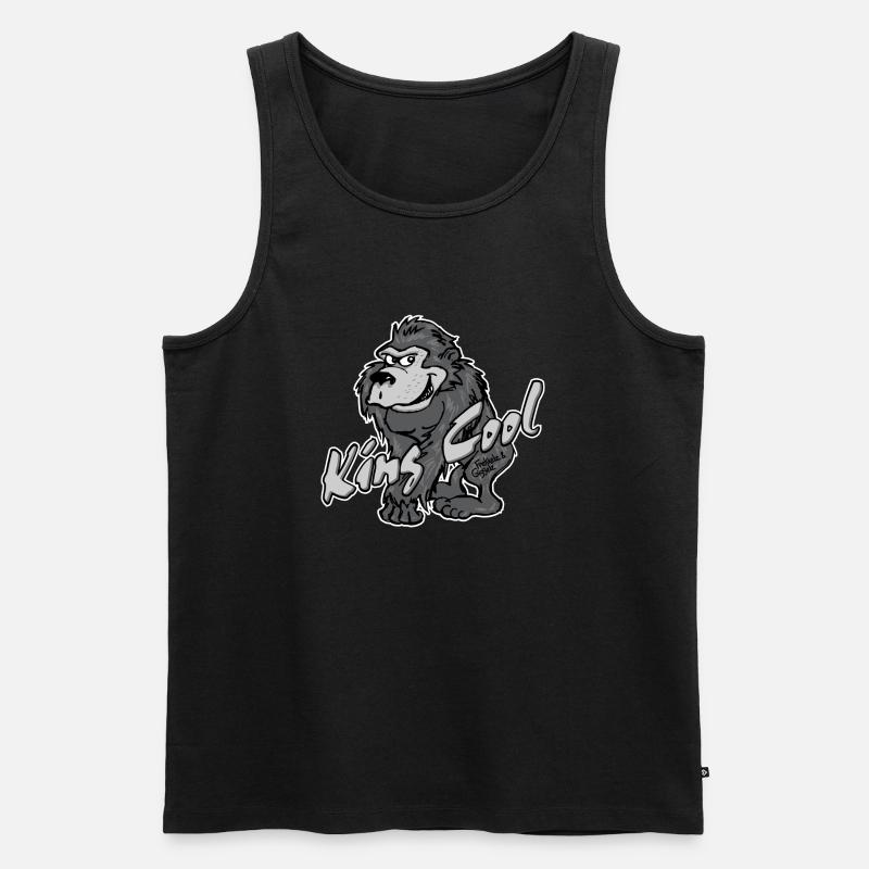 Gorilla King Cool - Männer Premium Bio Tank Top - Schwarz