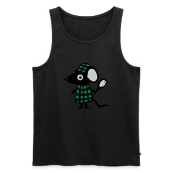 Maus Detektiv - Ratte - Männer Premium Bio Tank Top - Schwarz - Vorne - AI Model Male 178 light (178cm)