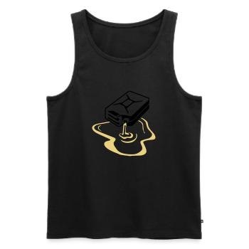 kanister_laeuft_aus_1_angep - Männer Premium Bio Tank Top - Schwarz - Vorne - AI Model Male 178 light (178cm)