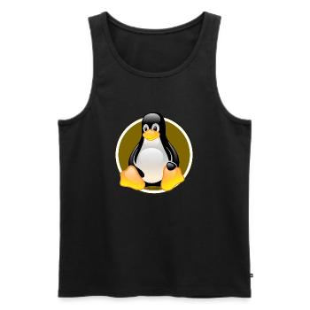 Linux Tux - Männer Premium Bio Tank Top - Schwarz - Vorne - AI Model Male 178 light (178cm)