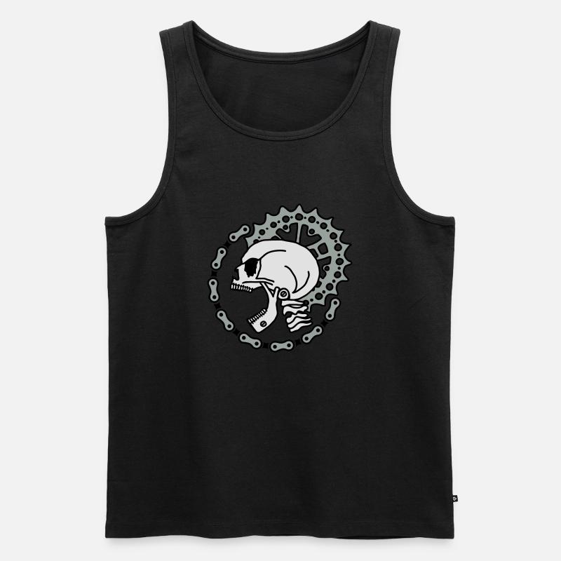 Skull Chain Punk-3c - Männer Premium Bio Tank Top - Schwarz