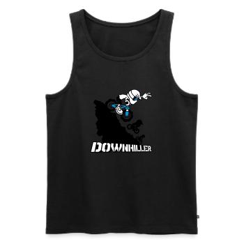 Downhiller - Männer Premium Bio Tank Top - Schwarz - Vorne - AI Model Male 178 light (178cm)