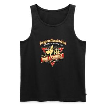 Junggesellenabschied Wolf JGA - Männer Premium Bio Tank Top - Schwarz - Vorne - Michal (187cm)