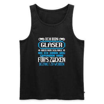 GLASER - Gamer - Männer Premium Bio Tank Top - Schwarz - Vorne - Michal (187cm)