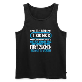 ELEKTRONIKER - Gamer - Männer Premium Bio Tank Top - Schwarz - Vorne - Michal (187cm)