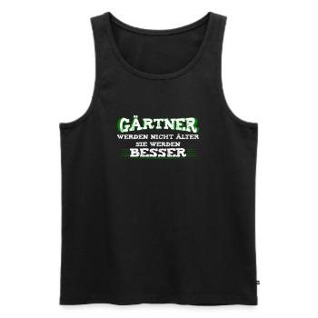Gärtner werden nur besser - Männer Premium Bio Tank Top - Schwarz - Vorne - Michal (187cm)