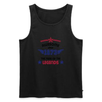 Awesome since 1973 Geburtstag 1973 - Männer Premium Bio Tank Top - Schwarz - Vorne - AI Model Male 178 light (178cm)