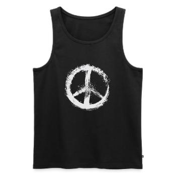 Peace Symbol weiß - Männer Premium Bio Tank Top - Schwarz - Vorne - AI Model Male 178 light (178cm)