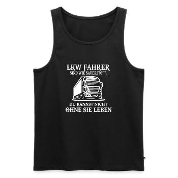 LKW - LKW-Fahrer sind wie Sauerstoff - T-Shirt - Männer Premium Bio Tank Top - Schwarz - Vorne - Michal (187cm)