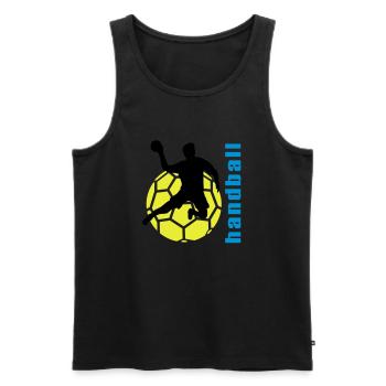 handball - Männer Premium Bio Tank Top - Schwarz - Vorne - AI Model Male 178 light (178cm)