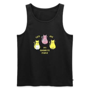 cats are my favourite - Männer Premium Bio Tank Top - Schwarz - Vorne - AI Model Male 178 light (178cm)