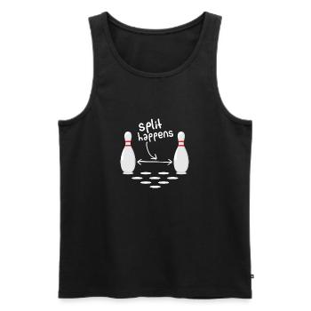 Split happens - Männer Premium Bio Tank Top - Schwarz - Vorne - AI Model Male 178 light (178cm)
