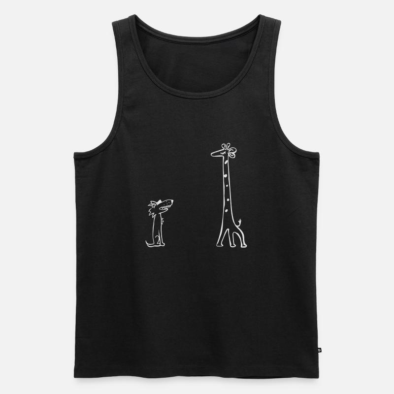 GFK - Giraffe und Wolf - Männer Premium Bio Tank Top - Schwarz