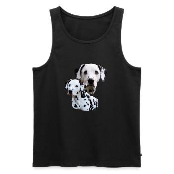 Dog, dog head, dog sports, Dalmatian, dog , - Men's Premium Organic Tank Top - black - Front - Michal (187cm)