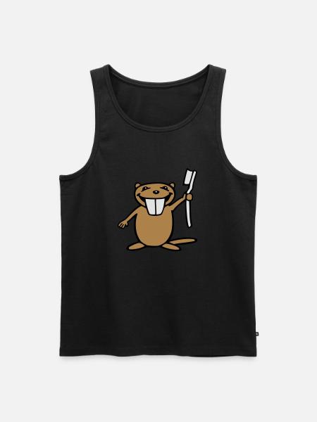 Beaver - Men's Premium Organic Tank Top - black