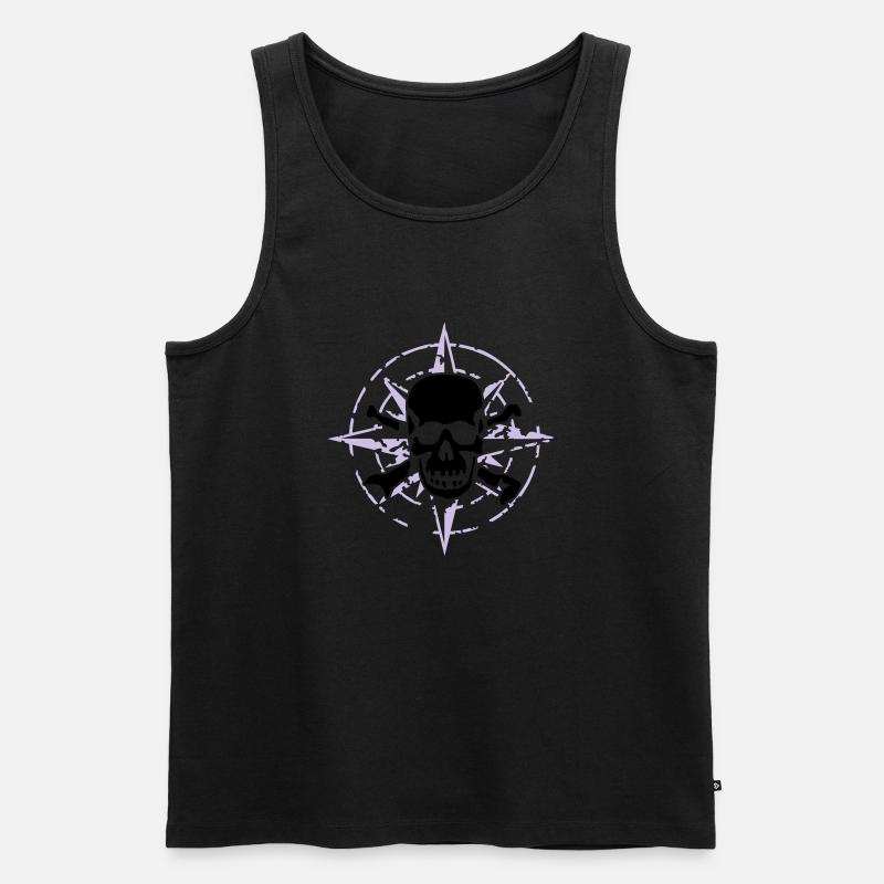 windrose_skull_02_a_2c - Männer Premium Bio Tank Top - Schwarz