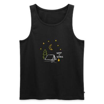 Camping Outdoor Freiheit Abenteuer Trail Scout Geschenk - Männer Premium Bio Tank Top - Schwarz - Vorne - Michal (187cm)