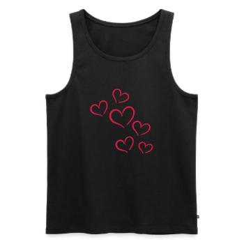 Herzchen - Männer Premium Bio Tank Top - Schwarz - Vorne - Michal (187cm)