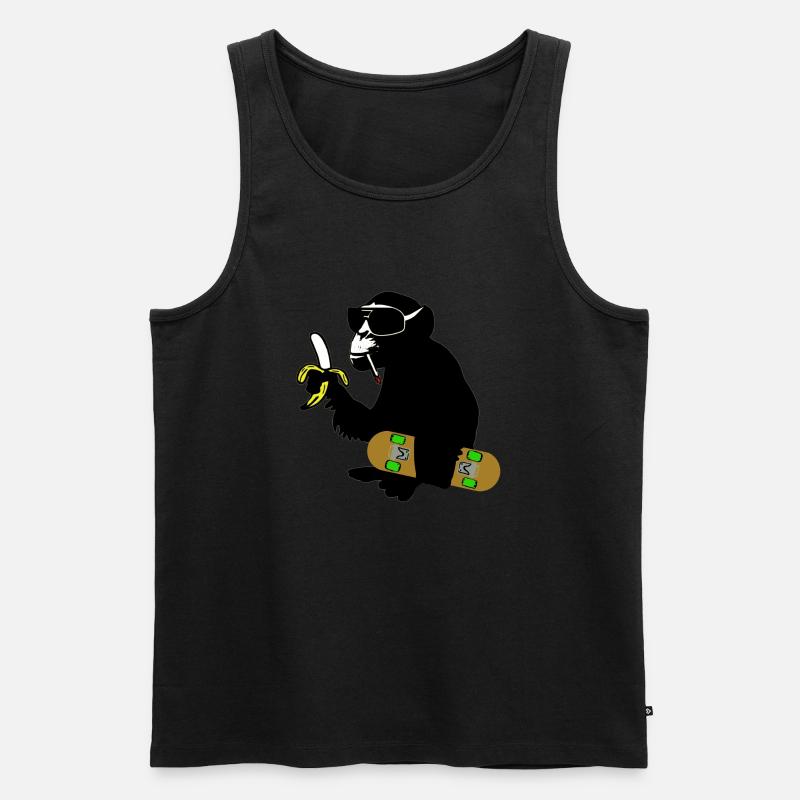 skateboard monkey - Männer Premium Bio Tank Top - Schwarz