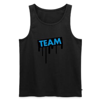 team_graffiti - Men's Premium Organic Tank Top - black - Front - Michal (187cm)