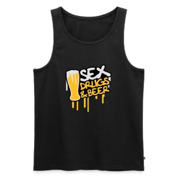 Sex Drugs And Beer - Männer Premium Bio Tank Top - Schwarz - Vorne - Michal (187cm)