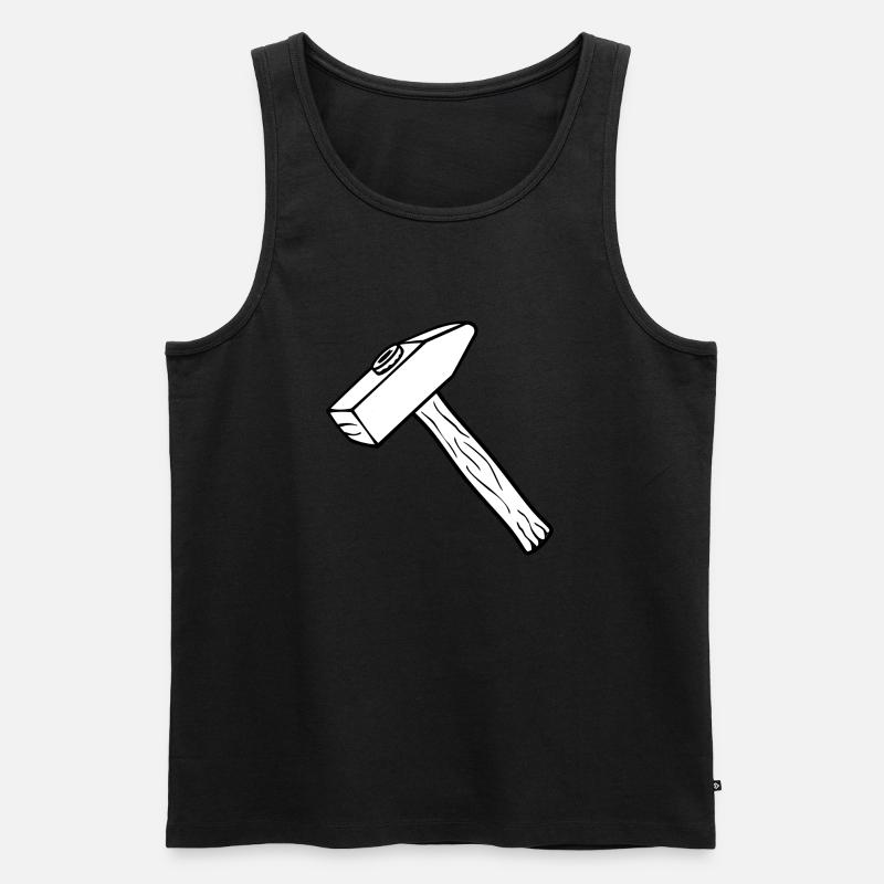 Werkzeug Hammer - Männer Premium Bio Tank Top - Schwarz