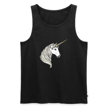 Unicorn Unicorn Head - Men's Premium Organic Tank Top - black - Front - AI Model Male 178 light (178cm)