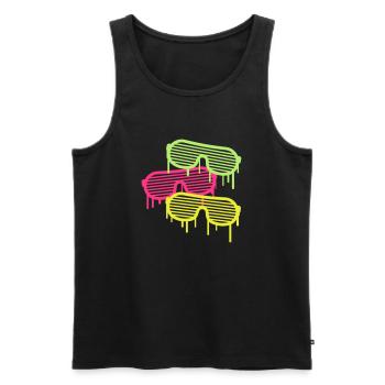 Graffiti Party Glasses - Männer Premium Bio Tank Top - Schwarz - Vorne - AI Model Male 178 light (178cm)