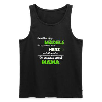 Mädels Mama Herz gestohlen Familie Geschenk - Männer Premium Bio Tank Top - Schwarz - Vorne - Michal (187cm)