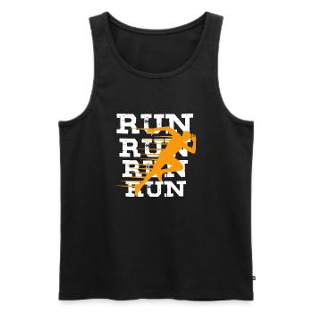 Run - Männer Premium Bio Tank Top - Schwarz - Vorne - Michal (187cm)