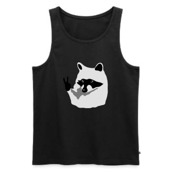 Waschbär-Peace - Männer Premium Bio Tank Top - Schwarz - Vorne - Michal (187cm)