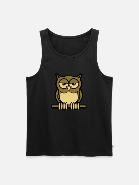 Eule Vogel wald natur - Männer Premium Bio Tank Top - Schwarz