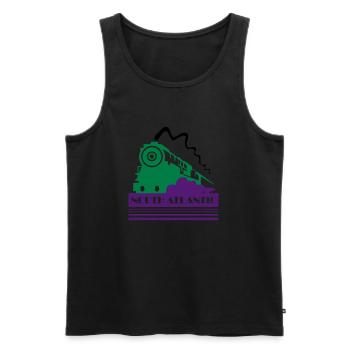 North Atlantic Art Deco Railway - Men's Premium Organic Tank Top - black - Front - AI Model Male 178 light (178cm)