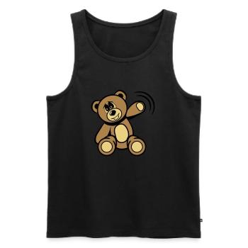 Bear waving sweet - Men's Premium Organic Tank Top - black - Front - Michal (187cm)