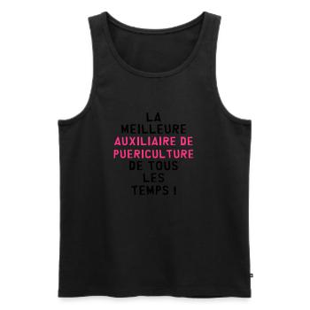 Auxiliaire de Puériculture / Enfant / Bébé / Baby - Débardeur bio Premium Homme - noir - Devant - Michal (187cm)