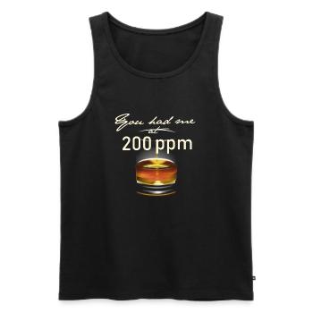 Whisky Tumbler 200 ppm - Men's Premium Organic Tank Top - black - Front - AI Model Male 178 light (178cm)