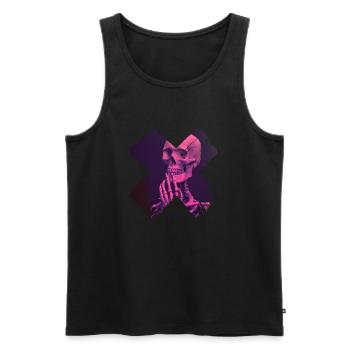 Skull - Männer Premium Bio Tank Top - Schwarz - Vorne - AI Model Male 178 light (178cm)