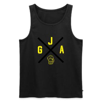 jga_002 - Männer Premium Bio Tank Top - Schwarz - Vorne - AI Model Male 178 light (178cm)