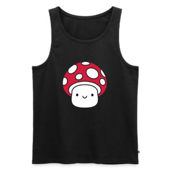 Petit champignon mignon - Débardeur bio Premium Homme - noir - Devant - AI Model Male 178 light (178cm)