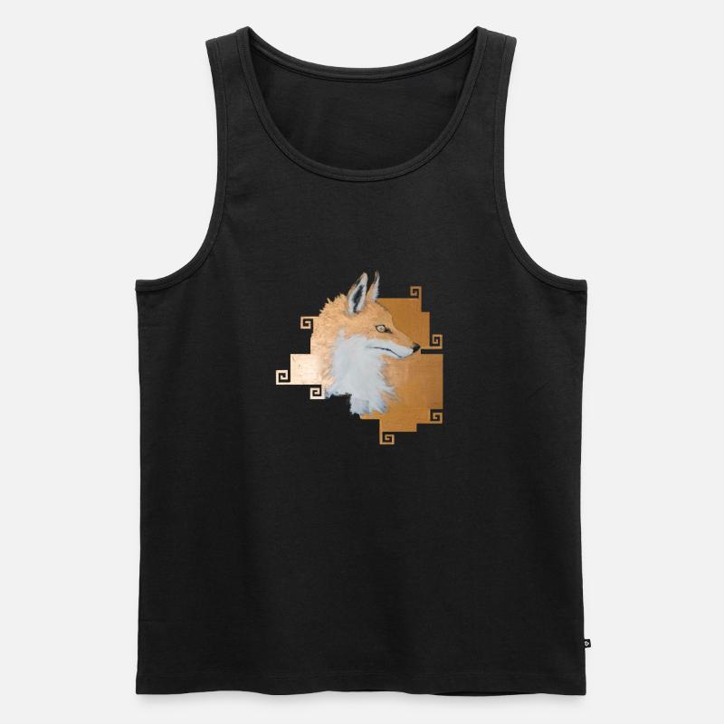 Fuchs Fox Fuchsornament Geschenk - Männer Premium Bio Tank Top - Schwarz