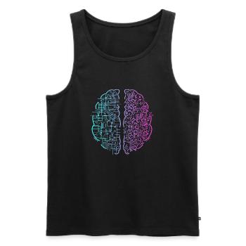 Linkes Gehirn rechts Gehirn - Männer Premium Bio Tank Top - Schwarz - Vorne - AI Model Male 178 light (178cm)