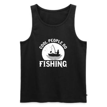 Cool people do fishing - Männer Premium Bio Tank Top - Schwarz - Vorne - Michal (187cm)